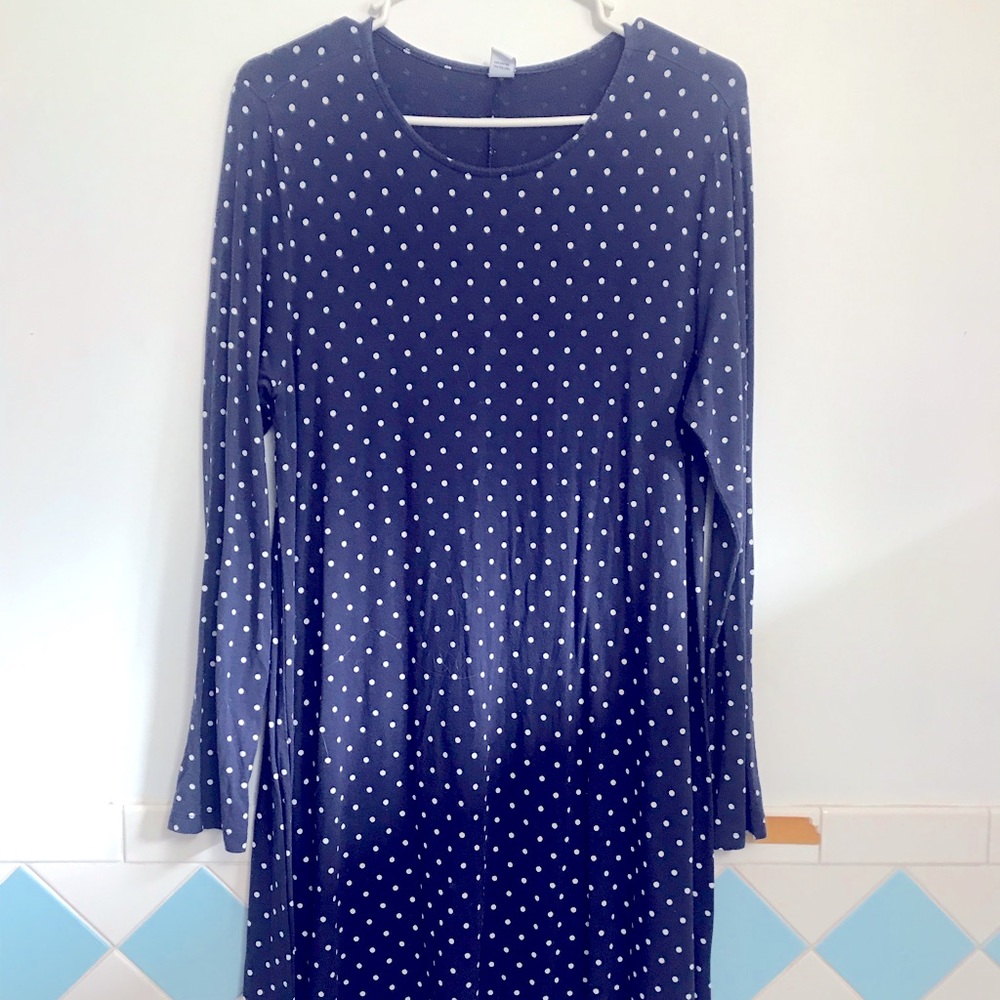 Navy Blue Polka Dot Dress
